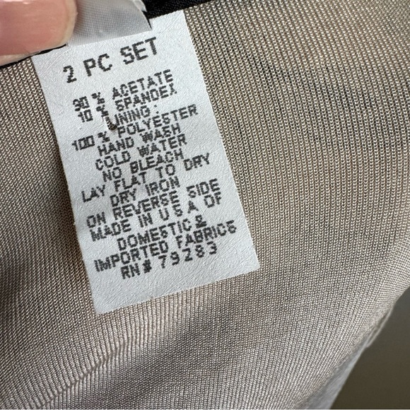 ALEX EVENINGS 2 Pc. Dress Gown sz 16 Beige Glitter Accent Mother Of Bride/Party - Picture 8 of 11